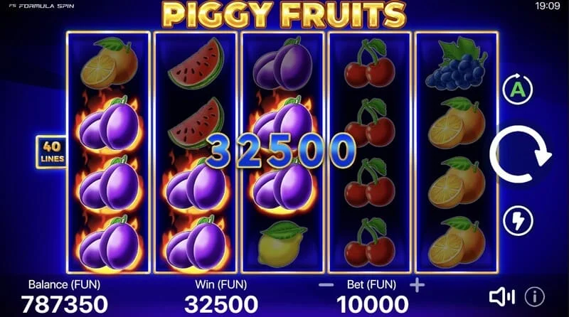 Piggy Fruits - o combinație de pușculițe și simboluri de fructe